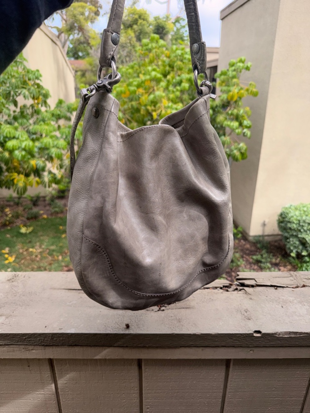 Authentic Frye Melissa Hobo Handbag crossbody Grey purse